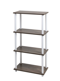 Этажерка деревянная ЛДСП GASTRORAG 1110/4W серо-коричневый, 4 полки, 60х30х112.5