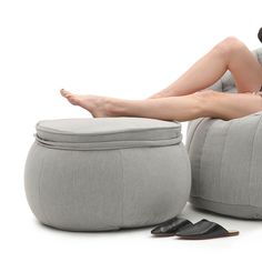 Бескаркасный пуф-оттоманка Ambient Lounge - Wing Ottoman - Keystone Grey (серый)