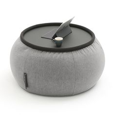 Журнальный столик пуф Ambient Lounge - Versa Table - Luscious Grey (шенилл, темно-серый)