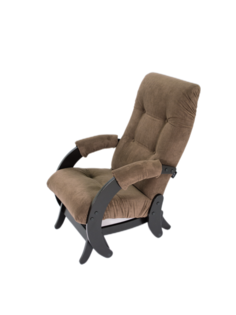Кресло- качалка для отдыха GLAIDER модель 68 Verona brown Коричневый велюр, венге