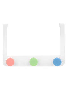 Вешалка на дверь навесная 3 крючка 30х3х20 см EL Casa Белая