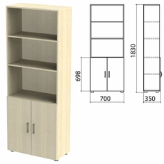 Шкаф полузакрытый "Канц", 700х350х1830 мм, цвет дуб молочный (КОМПЛЕКТ) No Brand