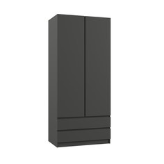 Клик Мебель Шкаф 2х ств Бетти с 2-мя ящиками, 900х500х2100, Графит