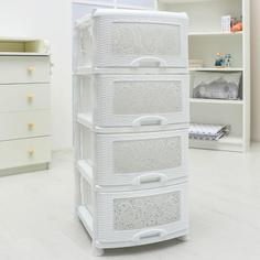 Комод 4-х секционный «Ажур», цвет белый No Brand