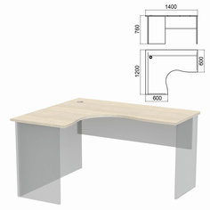 Стол компактный ЧАСТЬ 1 Арго, 1400х1200х760 мм, левый, ясень шимо Argo