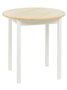 Стол кухонный круглый O75 KETT-UP ECO LERHAMN (ЛЕРХАМН) деревянный, белый/натур