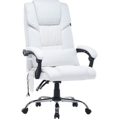 Кресло CACTUS CS-CHR-OC02M-WT белый эко.кожа крестов. сталь