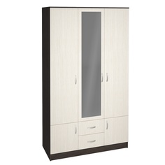 Шкаф Ронда ШК-3 с зеркалом Беленый дуб - венге цаво Интерьер Центр