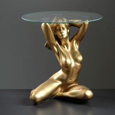 Подставка - стол Пробуждение бронза ПОЛИСТОУН, 39x39,5x52 см Хорошие сувениры