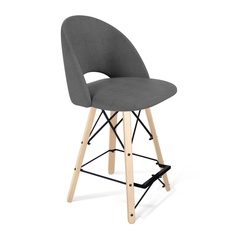 Барный стул Sheffilton 183146, черный муар/прозрачный лак/прозрачный лак/платиново-серый