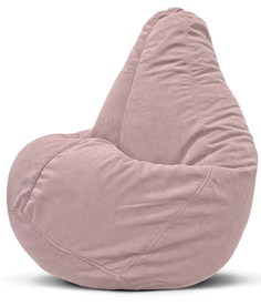 Кресло-мешок PUFLOVE пуфик груша, размер XXXL, розовый велюр