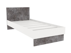 Кровать MODUL ЛДСП, 94, односпальная 90х200 см, ЛДСП, Белый, Камень серый Doma