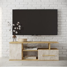 ТВ-тумба Лидер-4, 1200х420х450 Дуб крафт золотой/Камень светлый No Brand