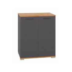 Тумба в прихожую 600 Афина, 600х426х730, Крафт золотой/Антрацит No Brand