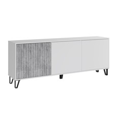 Тумба под ТВ Ливерпуль, 1789х380х603, Белый/Бетон светлый No Brand