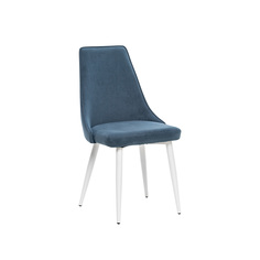 Стул Leset Эби, каркас белый, велюр VENDETTA 25 морская волна
