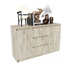 Комод 3 ящика и 2 створки Норд №3 1200.3 (дуб крафт серый) Форес
