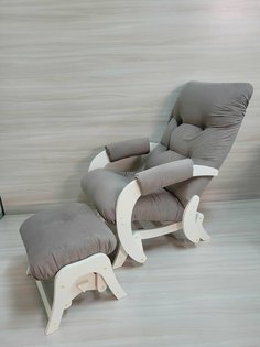 Кресло-качалка с пуфом, капучино No Brand