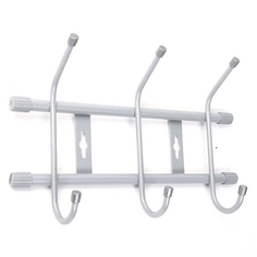 Вешалка настенная металлическая НИКА 3 крючка, ВНТ3 серебро No Brand