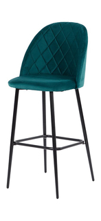 Барный стул Hoff Ostin 80435056, чёрный глянец/тёмно-бирюзовый