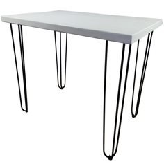 Стол обеденный Solarius Loft из массива сосны, на шпильках, лакированный, 110х60 см, белый
