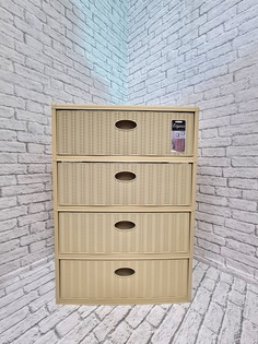 Комод пластиковый 4-х секционный Elfplast 55х41х81 см. кремовый