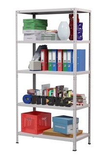 Стеллаж металлический 200х100х50 см, 5 полок, серый ОПТЭКС