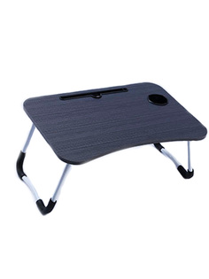 Подставка столик для ноутбука черная (складная, 60х40х26 см, держатели) No Brand