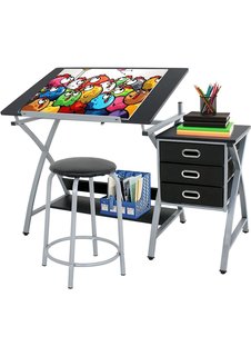 Стол для чертежных и художественных работ с тумбочкой и стулом SoulArt 215930