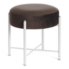 Банкетка AMBER металл, ткань, 41*41*40 см, темно-коричневый/белый Tet Chair
