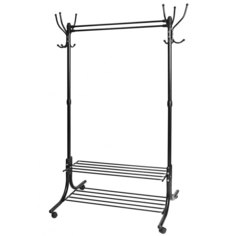 Вешалка гардеробная НИКА с полками для обуви, черный ВГП90-6/Ч No Brand