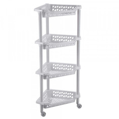 Этажерка угловая Бытпласт 431242130 Тереза 4 полки 400х270х840 мм