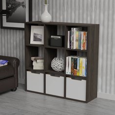 Стеллаж Cube 9 секций, 1072x330x1074, венге Ластра