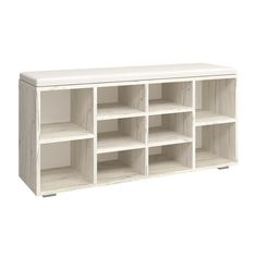 Обувница ВВР Ларедо-2 тумба в прихожую с мягким сиденьем дуб крафт белый