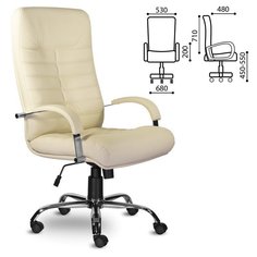 Кресло офисное "Консул", кожа, хром, бежевое 1010U20R, 32884 No Brand