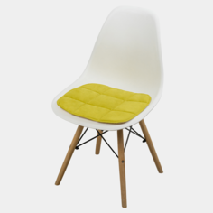 Подушка на стул противоскользящая CHIEDOCOVER из велюра, 39х40, желтый