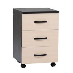 Тумба выкатная на 3 ящика 400х400х600 венге/дуб молочный No Brand