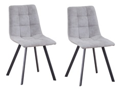 Комплект стульев Терминал MIA нубук светло-серый, опоры антрацит, 2 шт.