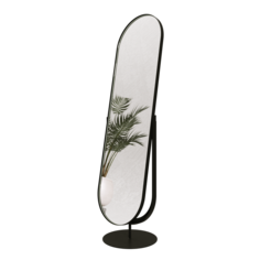 Зеркало напольное OZEVIS Black 165x46 см, дизайнерское, в черной металлической раме Genglass