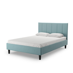 Кровать двуспальная Salotti Джейн 140, велюр, ткань Тако, бирюзовый, 140x200