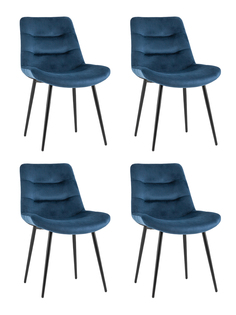 Стул для кухни Stool Group Остин велюр пыльно-синий (комплект 4 стула)