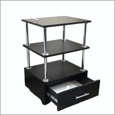 Тележка этажерка Косметологическая с одним ящиком (черный)/ALMADI/03282