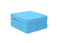 Пуф матрас мобильный складной МОБИ WOWPUFF 67х61х30 см, рогожка, бирюзовый