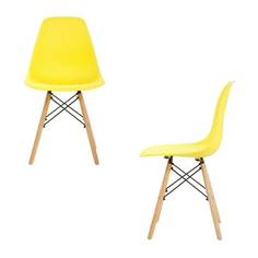 Комплект стульев 2 шт. LEON GROUP для кухни в стиле EAMES DSW, желтый