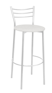 Барный стул Авимет белый/белое серебро 252, белое серебро/белый