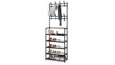 Вешалка напольная New Simple Floor Clothes Rack With Shelves for Shoes XMJ60 4 Layer Black