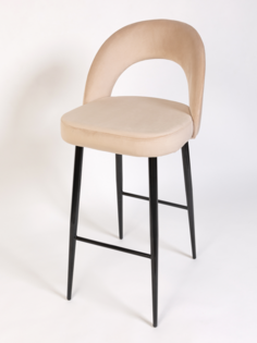 Барный стул Сансет, ноги черный металл, бежевый No Brand