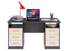 Стол двухтумбовый Пирамида Фронда-2 140х60 см венге/молочный