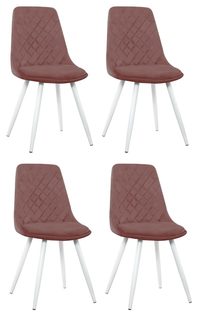 Комплект стульев Терминал DC4048-1 велюр розово-коричневый, опоры белые, 4 шт.