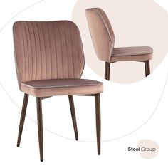 Стул Stool Group для кухни обеденный Лоренс, велюр пыльно-розовый (ножки дерево)
